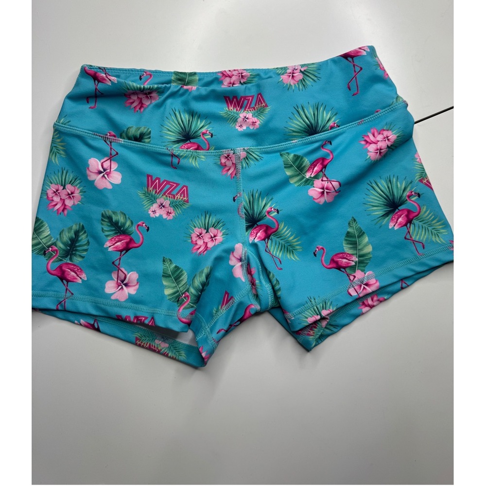 Born Primitive WZA Wodapalooza Flamingo Tropical Athletic Shorts Teal Blue Small